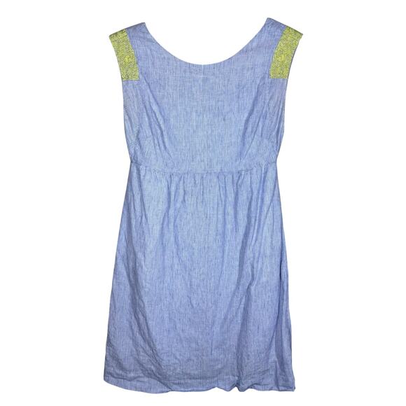 J. Crew Siesta Linen Striped Sheath Dress Women's 4 Embroidered Preppy Old Money - Picture 2 of 11